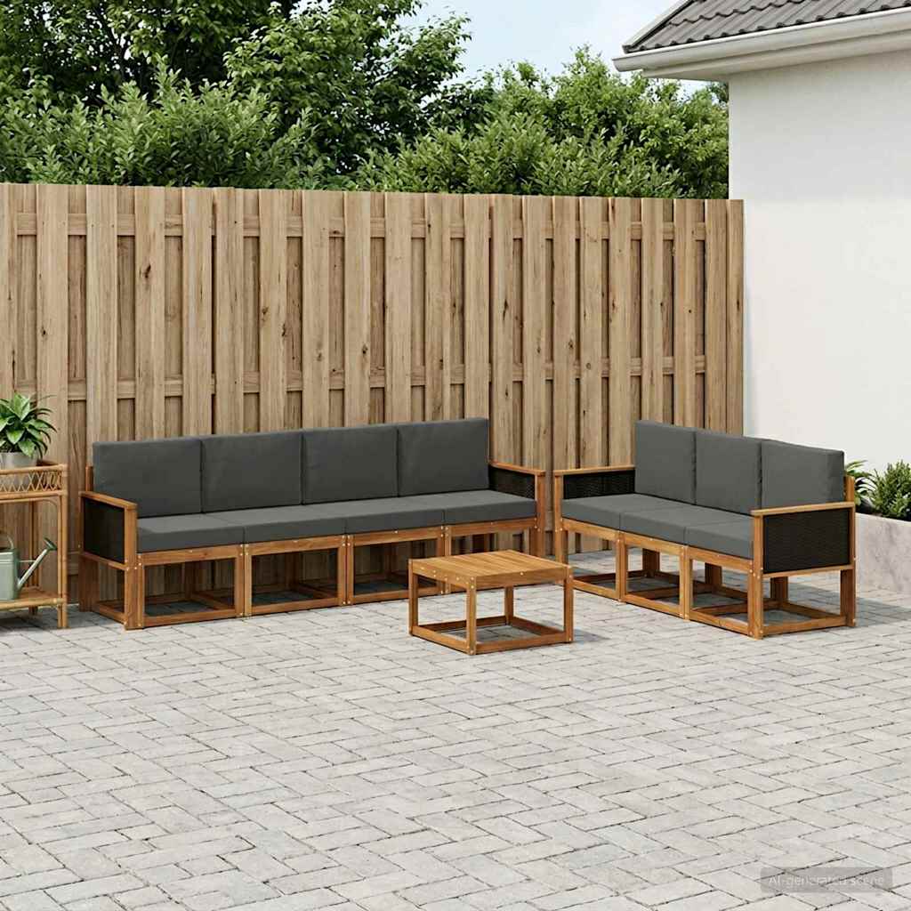 Ensemble de canapés d'extérieur 7 pcs Naturel et Anthracite - XIOS