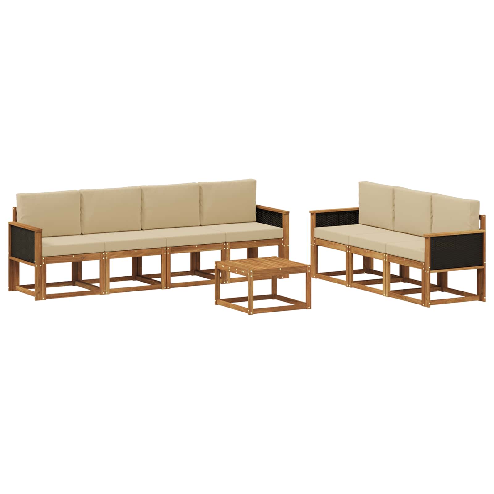 Ensemble de canapés d'extérieur avec coussin 7 pcs Naturel - XIOS