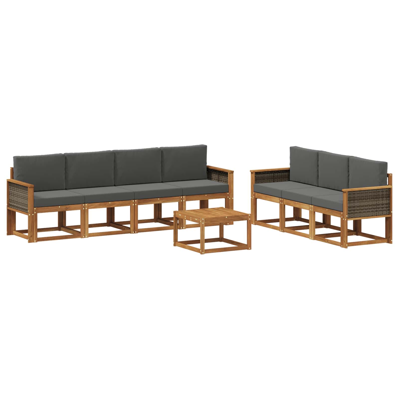 Ensemble de canapés d'extérieur 7 pcs Naturel et Anthracite - XIOS