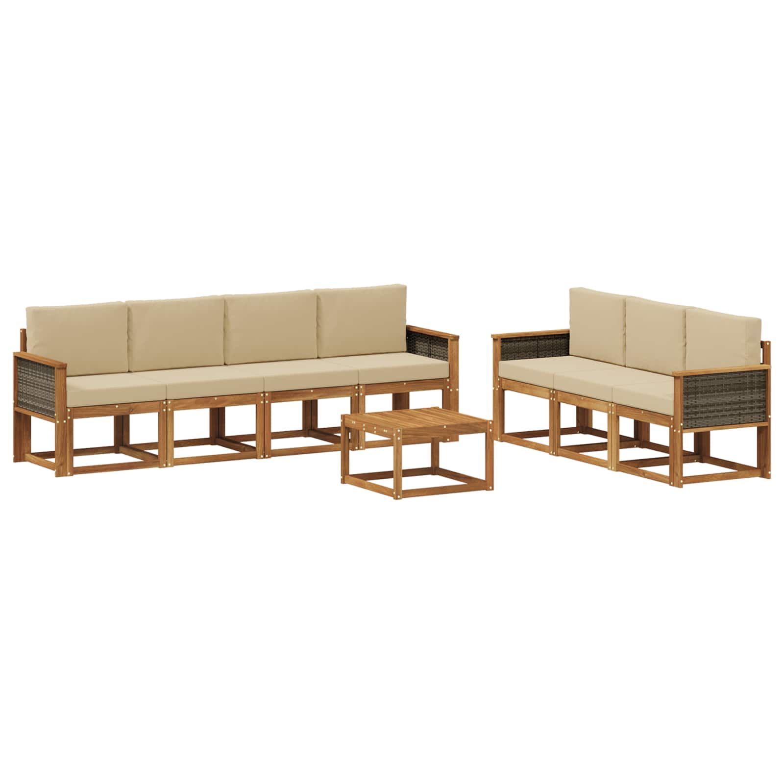 Ensemble de canapés d'extérieur avec coussin 7 pcs Naturel - XIOS