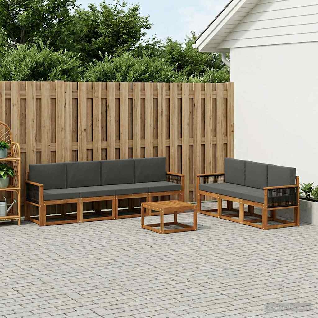 Ensemble de canapés d'extérieur 7 pcs Naturel et Anthracite - XIOS