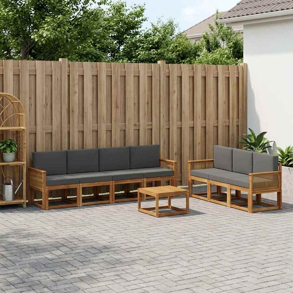 Ensemble de canapés d'extérieur 8 pcs Naturel et Anthracite - XIOS