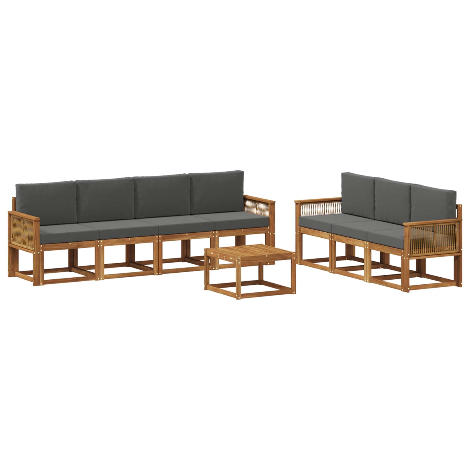 Ensemble de canapés d'extérieur 8 pcs Naturel et Anthracite - XIOS