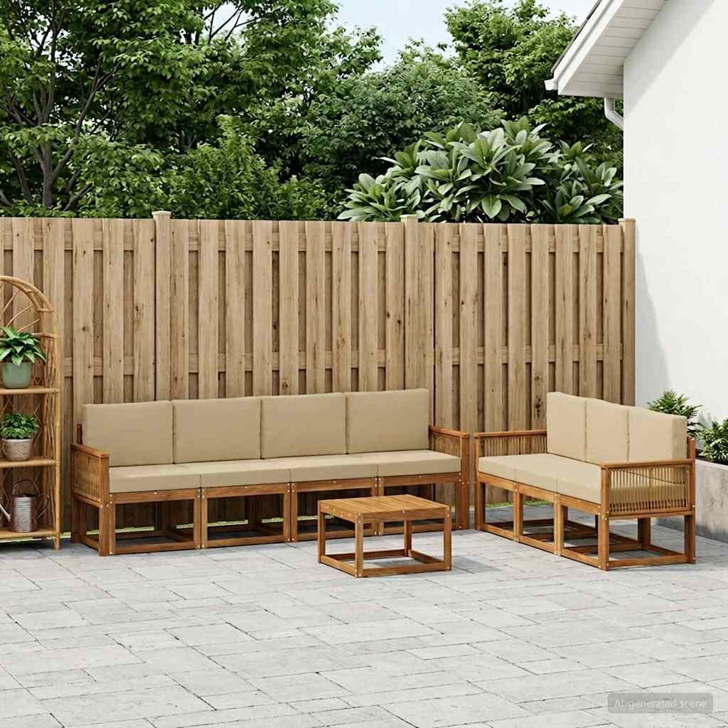 Ensemble de canapés d'extérieur 8 pcs Naturel et Beige - XIOS