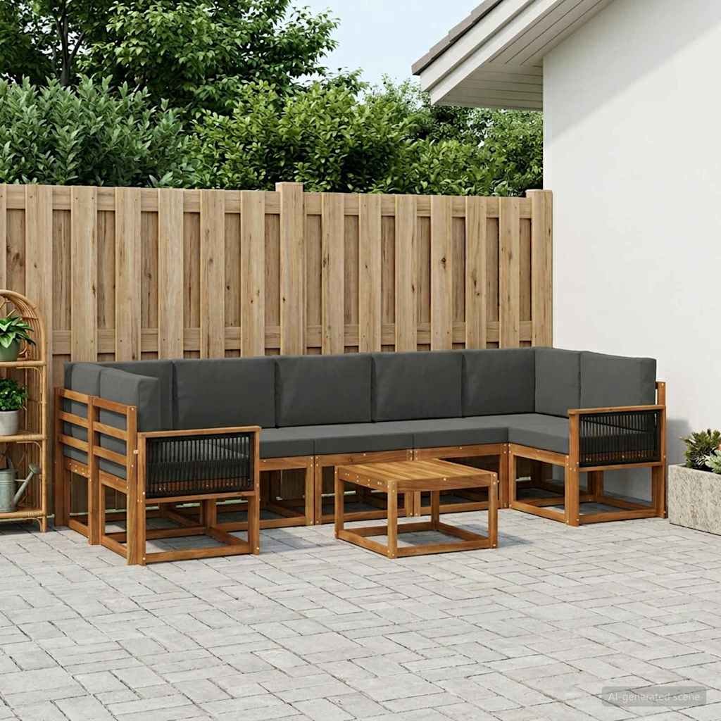 Ensemble de canapés d'extérieur 6 pcs Naturel et Anthracite - XIOS