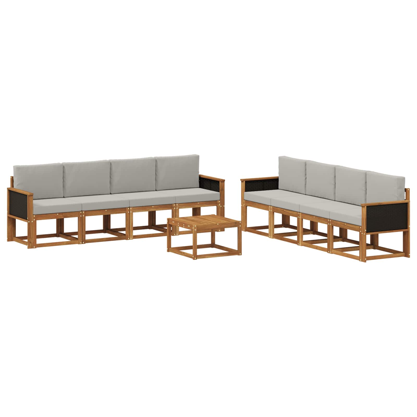 Ensemble de canapés d'extérieur 7 pcs Naturel et gris clair - XIOS