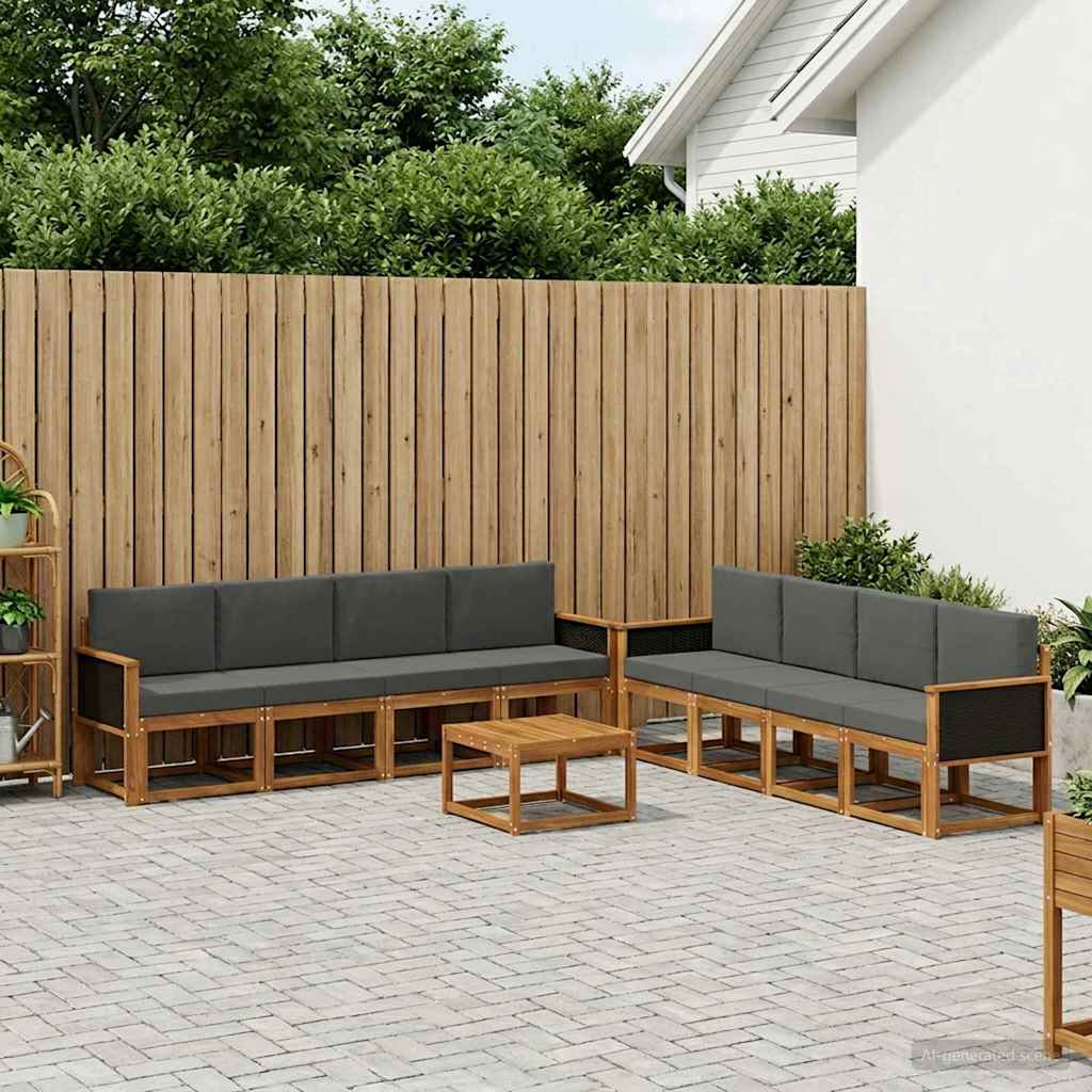 Ensemble de canapés d'extérieur 7 pcs Naturel et Anthracite - XIOS