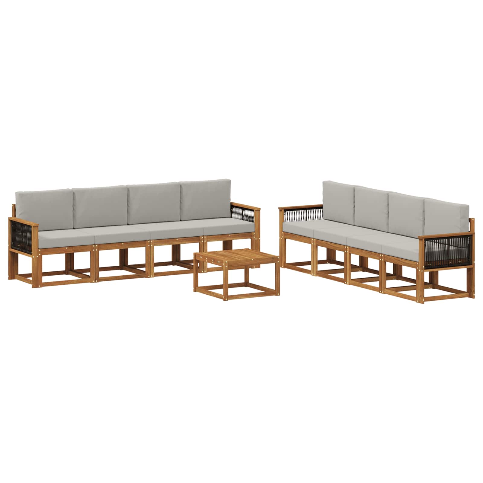 Ensemble de canapés d'extérieur 7 pcs Naturel et gris clair - XIOS