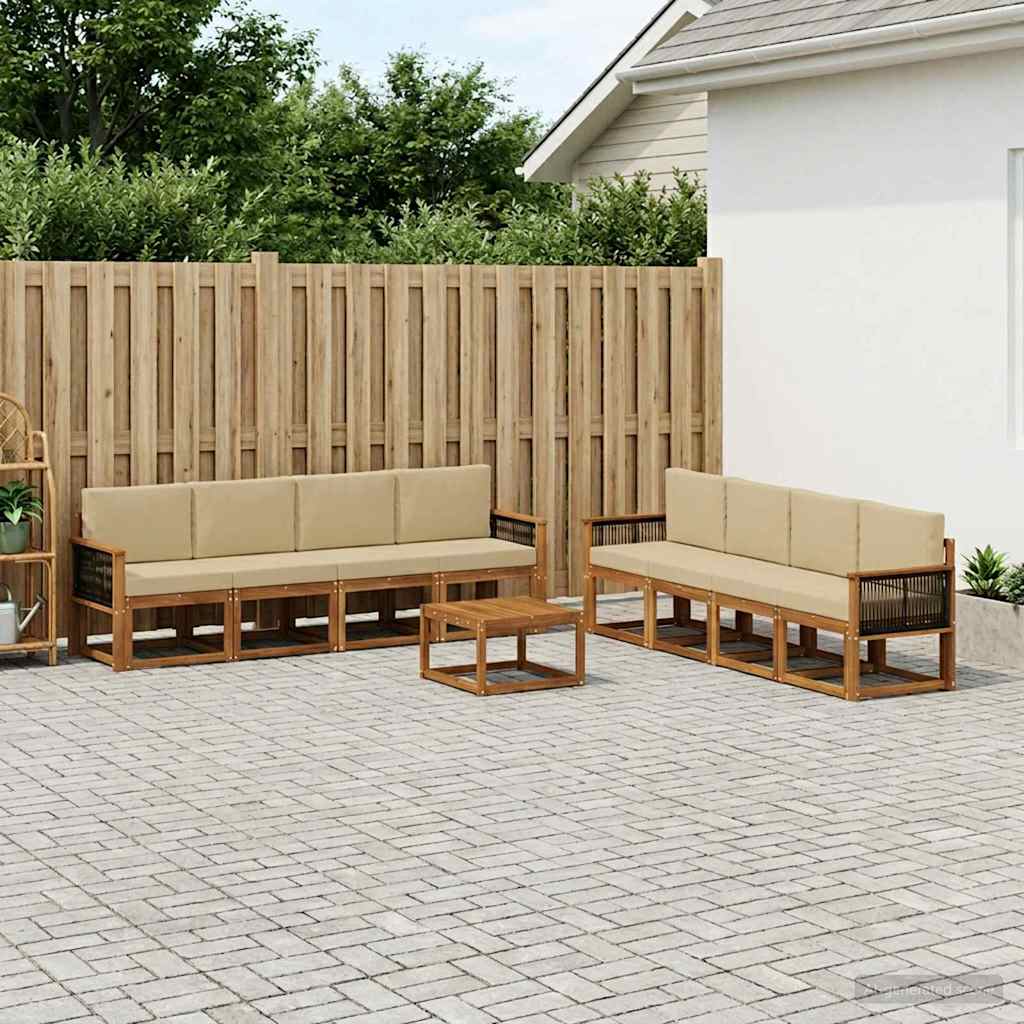 Ensemble de canapés d'extérieur avec coussin 7 pcs Naturel - XIOS