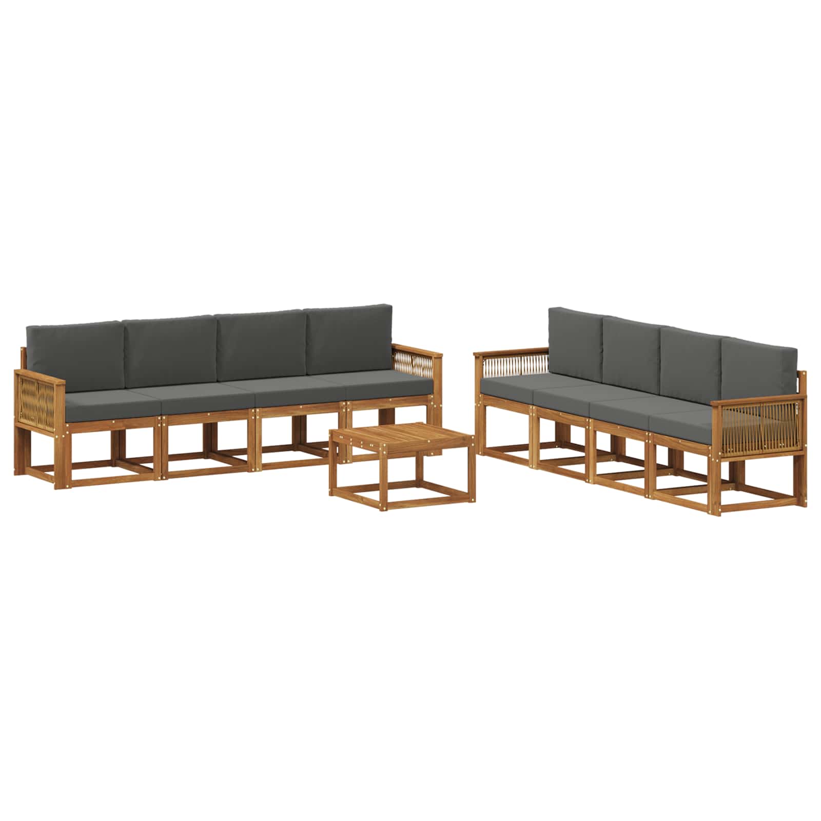 Ensemble de canapés d'extérieur 9 pcs Naturel et Anthracite - XIOS