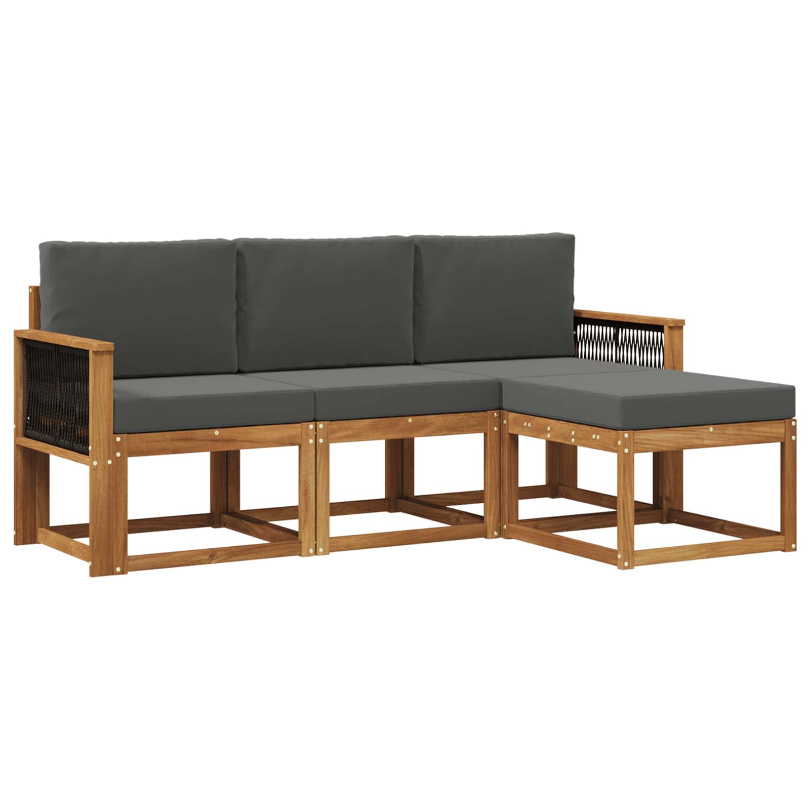 Ensemble de canapés d'extérieur 4 pcs Naturel et Anthracite - XIOS