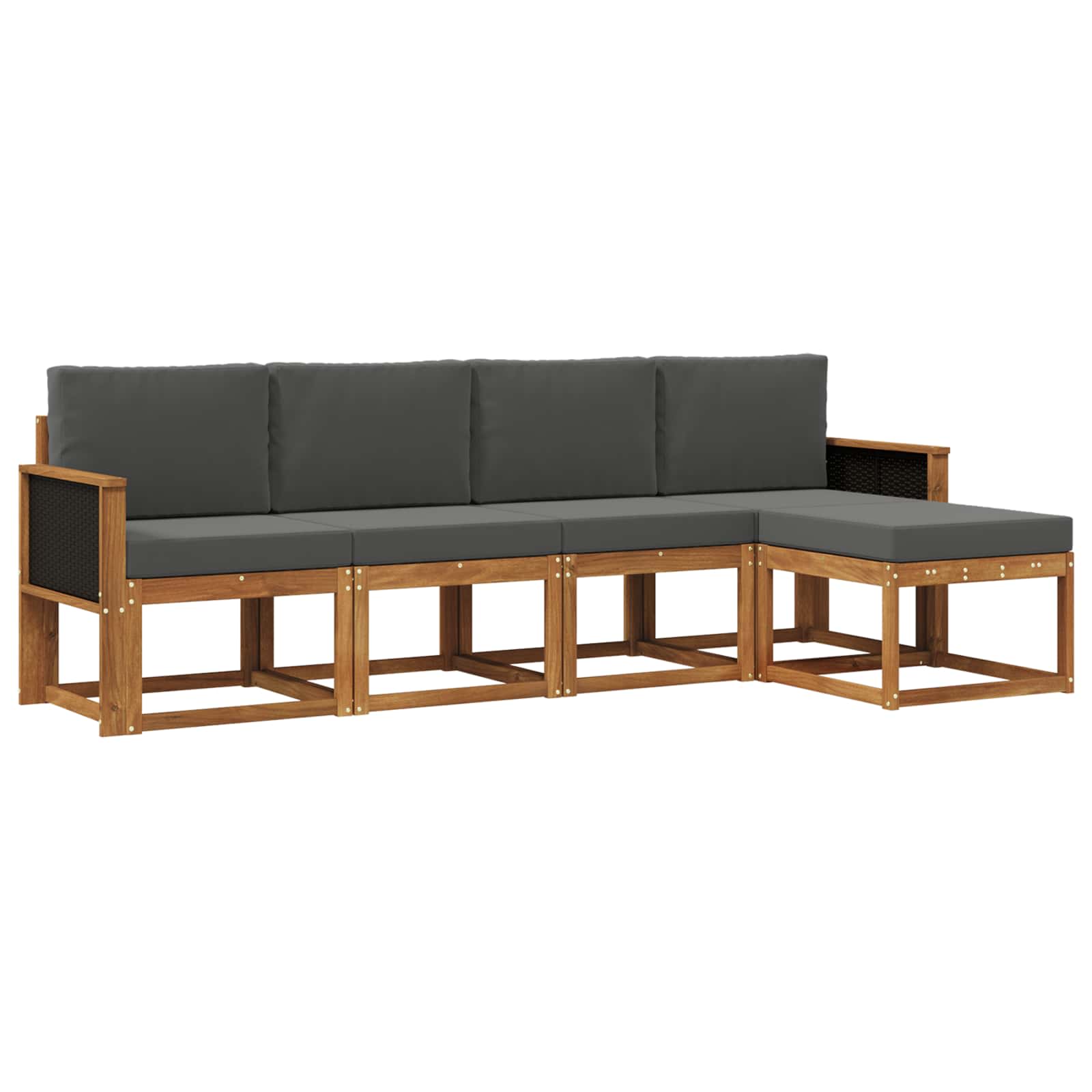 Ensemble de canapés d'extérieur 5 pcs Naturel et Anthracite - XIOS