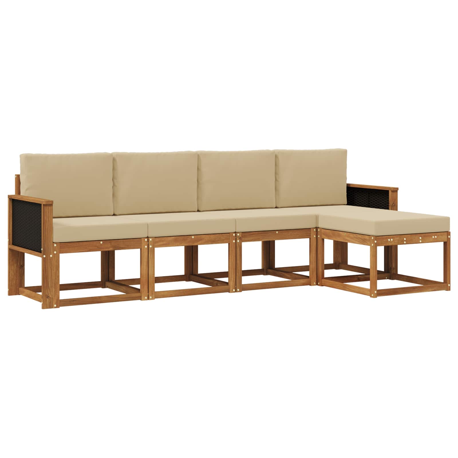 Ensemble de canapés d'extérieur 5 pcs Naturel et Beige - XIOS