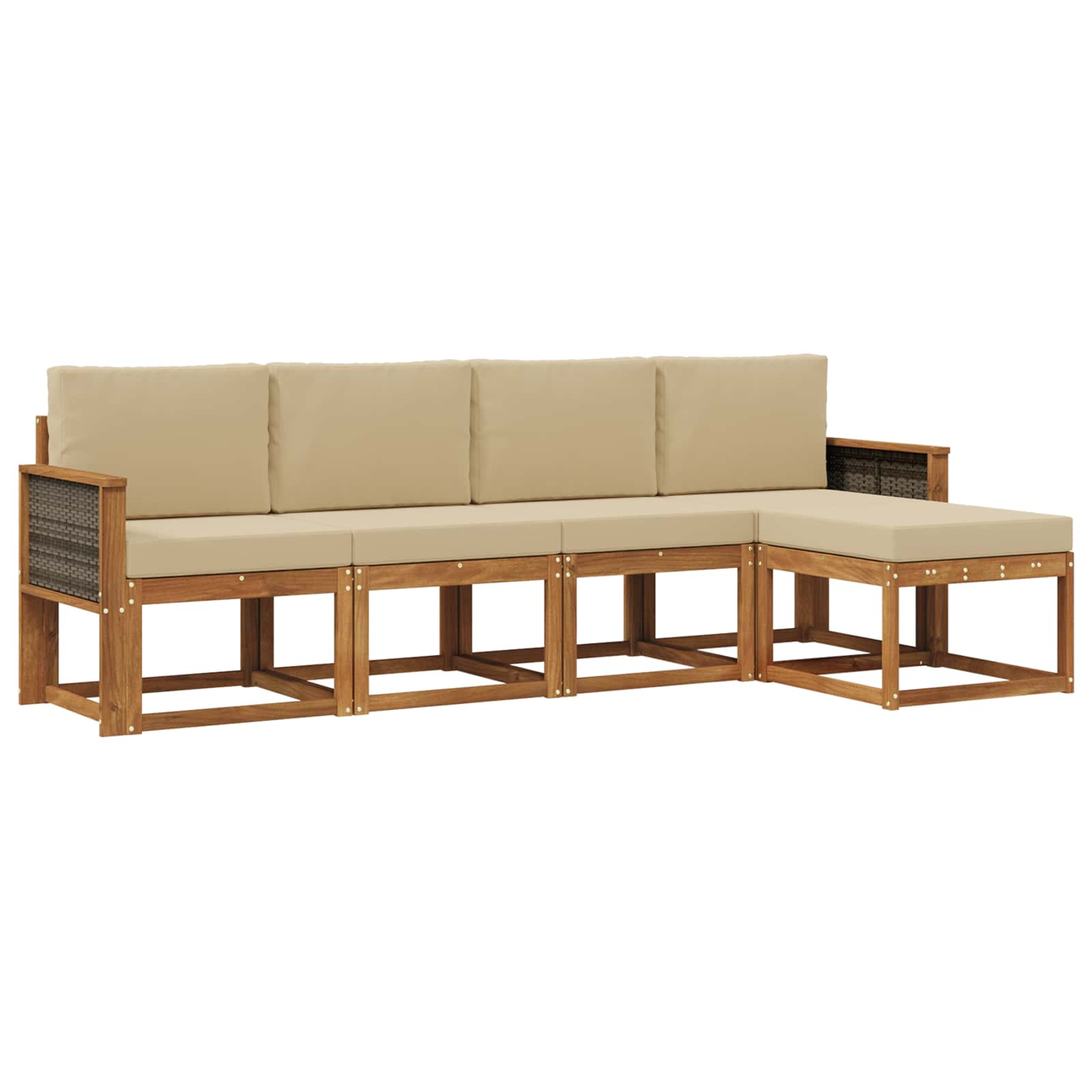 Ensemble de canapés d'extérieur 5 pcs Naturel et Beige - XIOS