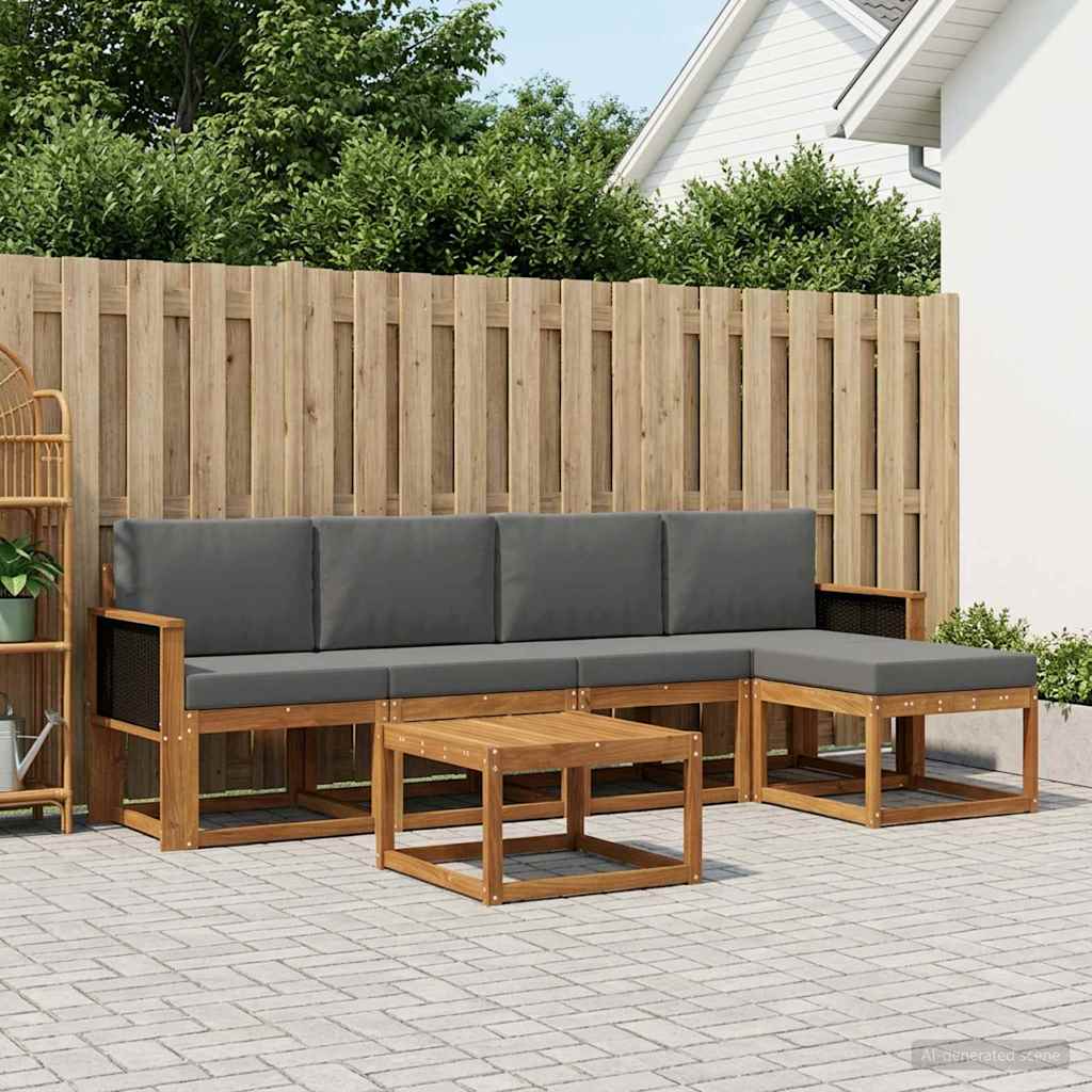 Ensemble de canapés d'extérieur 6 pcs Naturel et Anthracite - XIOS