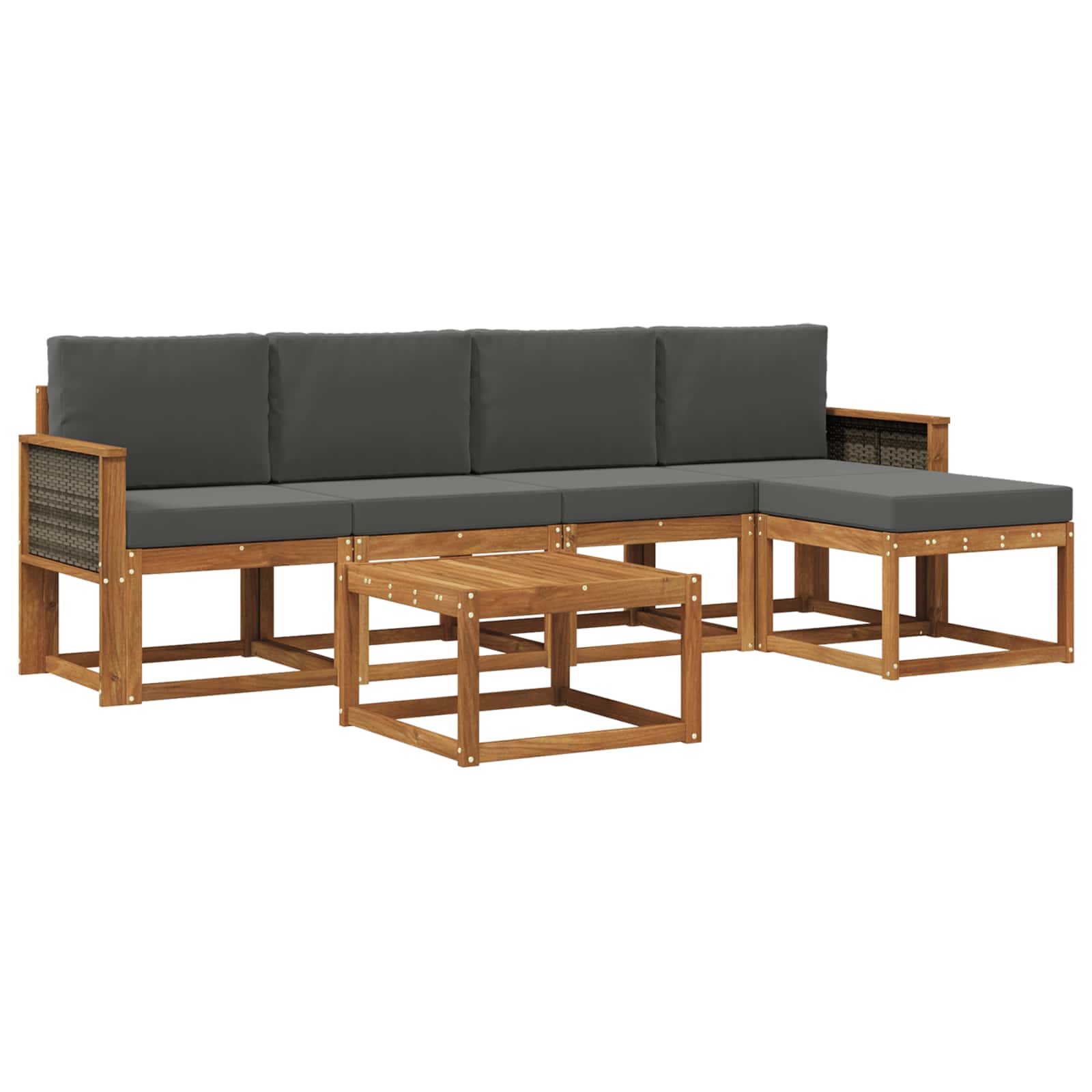 Ensemble de canapés d'extérieur 6 pcs Naturel et Anthracite - XIOS