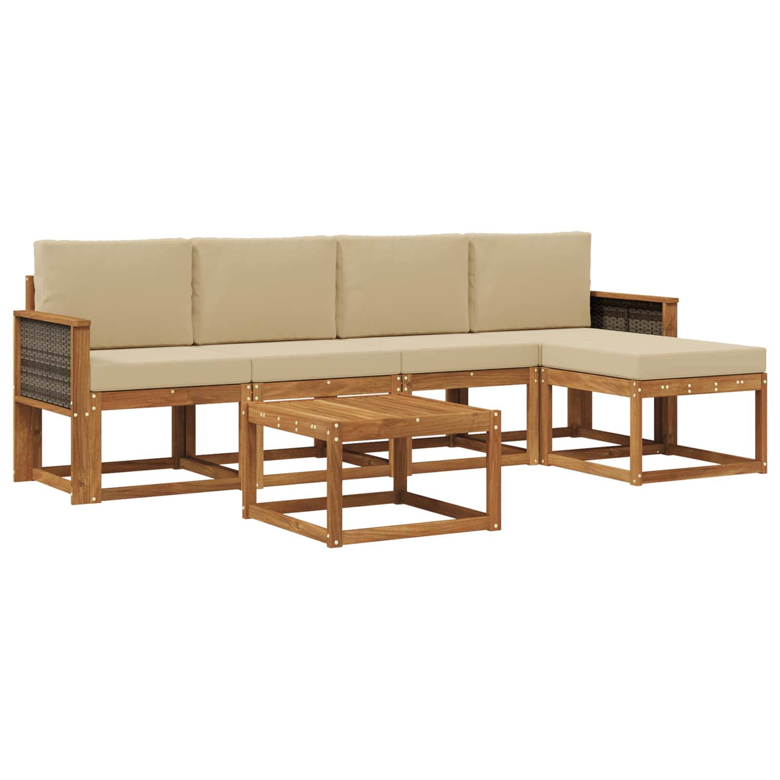 Ensemble de canapés d'extérieur 6 pcs Naturel et Beige - XIOS