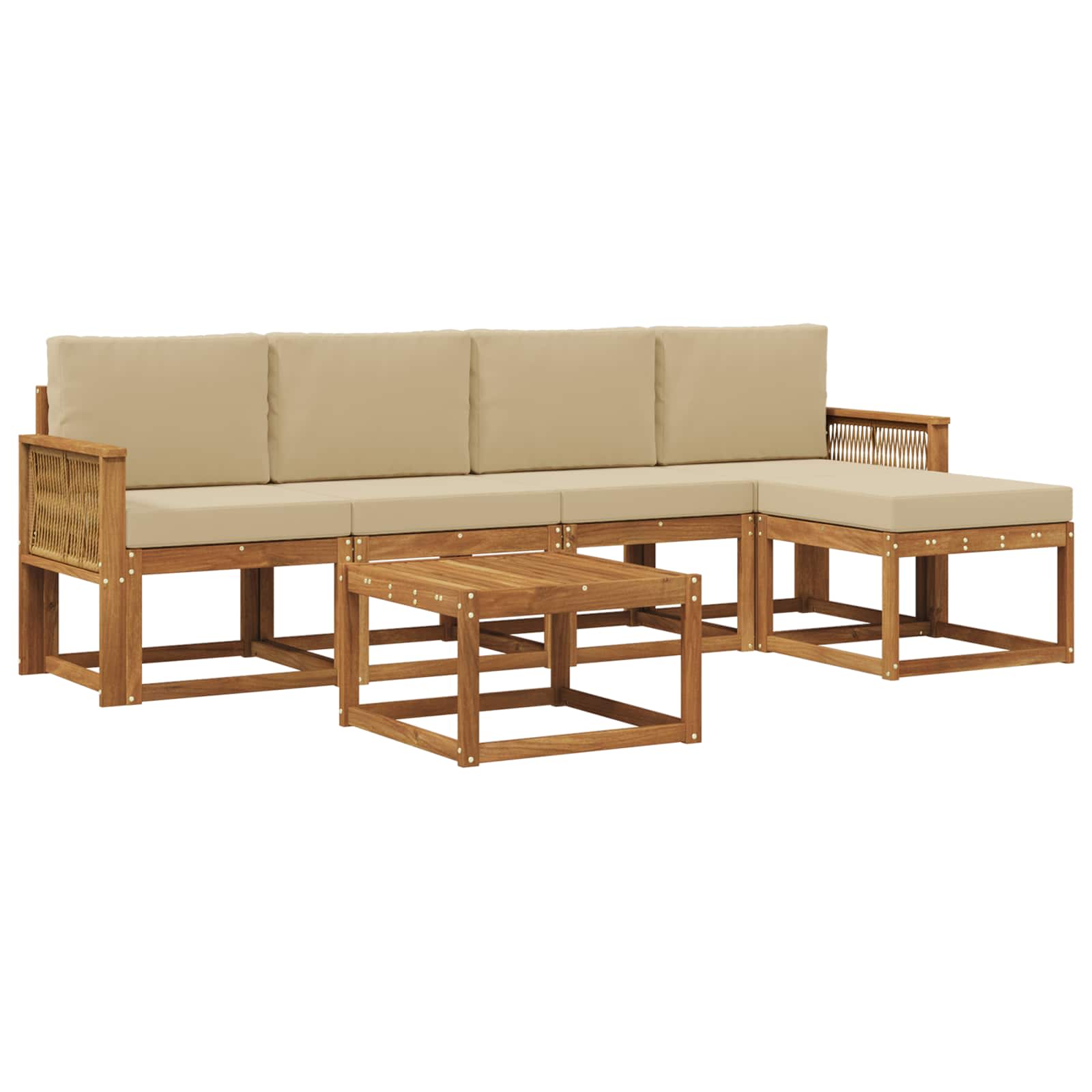 Ensemble de canapés d'extérieur 6 pcs Naturel et Beige - XIOS