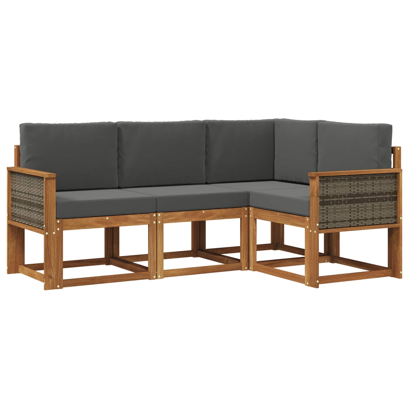 Ensemble de canapés d'extérieur 4 pcs Naturel et Anthracite - XIOS