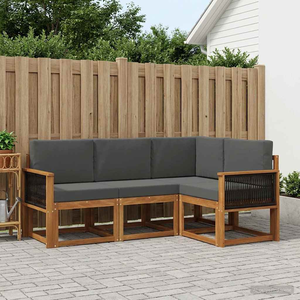 Ensemble de canapés d'extérieur 4 pcs Naturel et Anthracite - XIOS