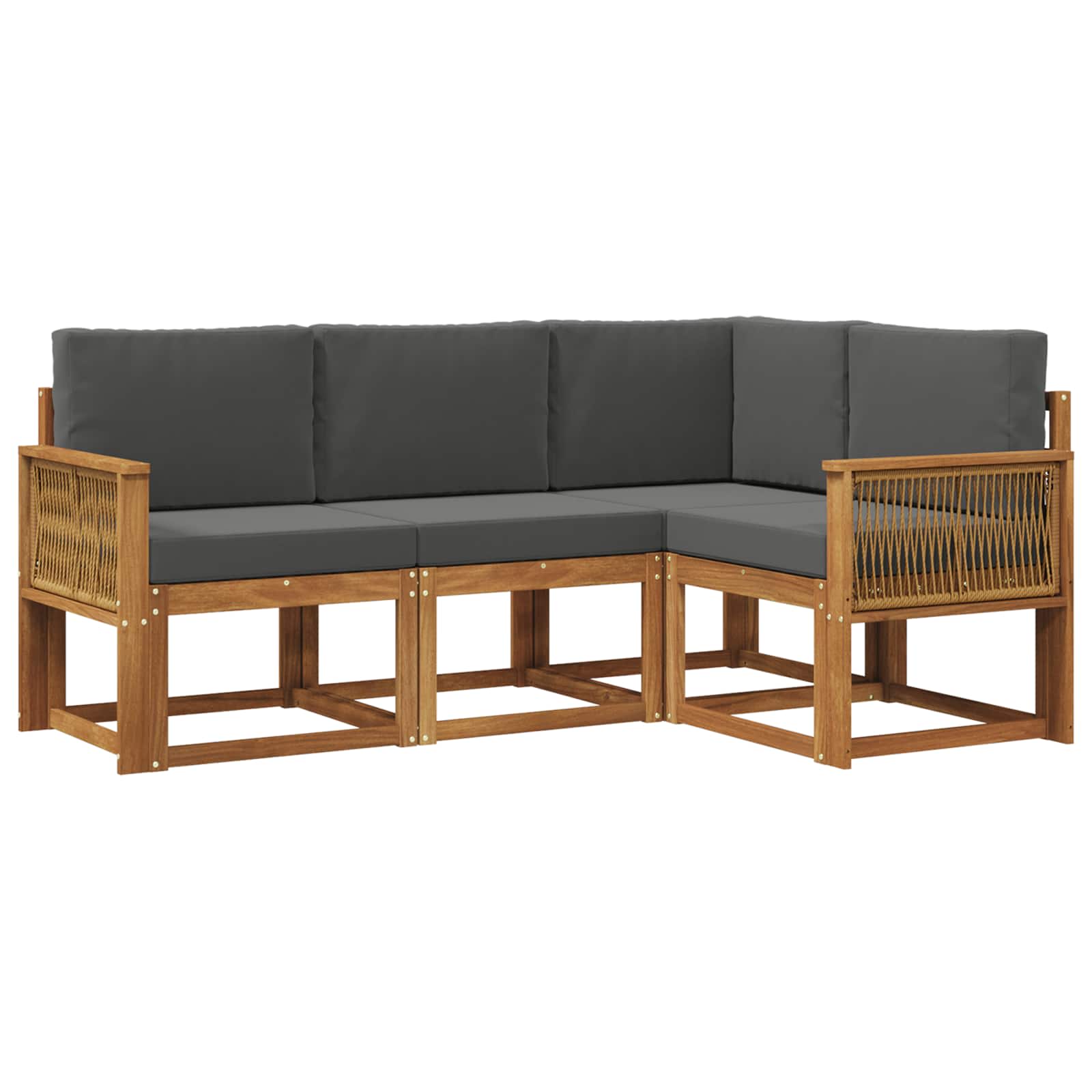 Ensemble de canapés d'extérieur 4 pcs Naturel et Anthracite - XIOS