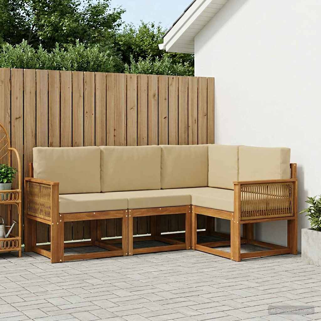 Ensemble de canapés d'extérieur 4 pcs Naturel et Beige - XIOS