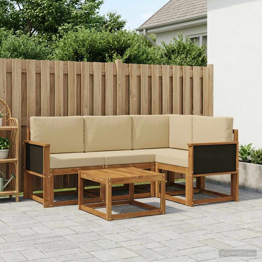 Ensemble de canapés d'extérieur 5 pcs Naturel et Beige - XIOS