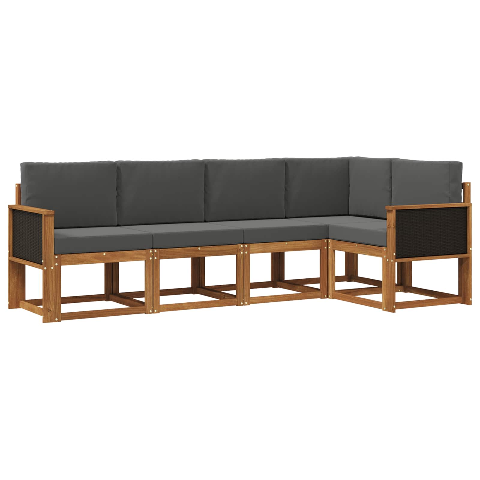 Ensemble de canapés d'extérieur 5 pcs Naturel et Anthracite - XIOS