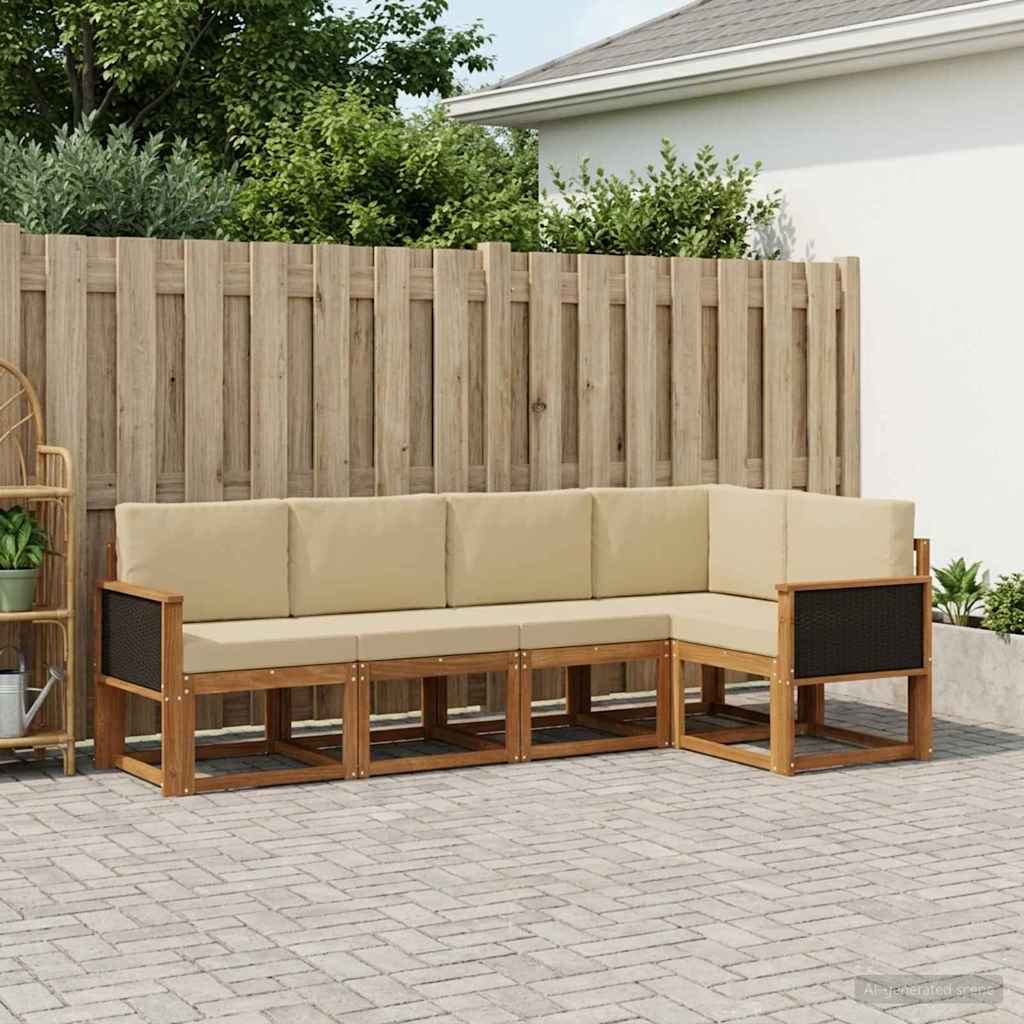 Ensemble de canapés d'extérieur 5 pcs Naturel et Beige - XIOS