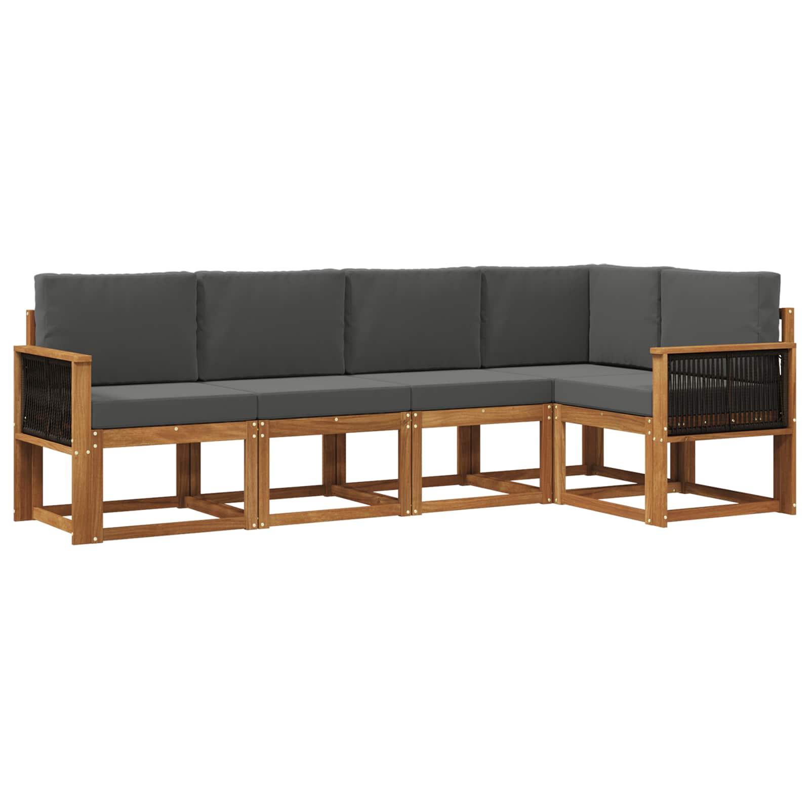 Ensemble de canapés d'extérieur 5 pcs Naturel et Anthracite - XIOS