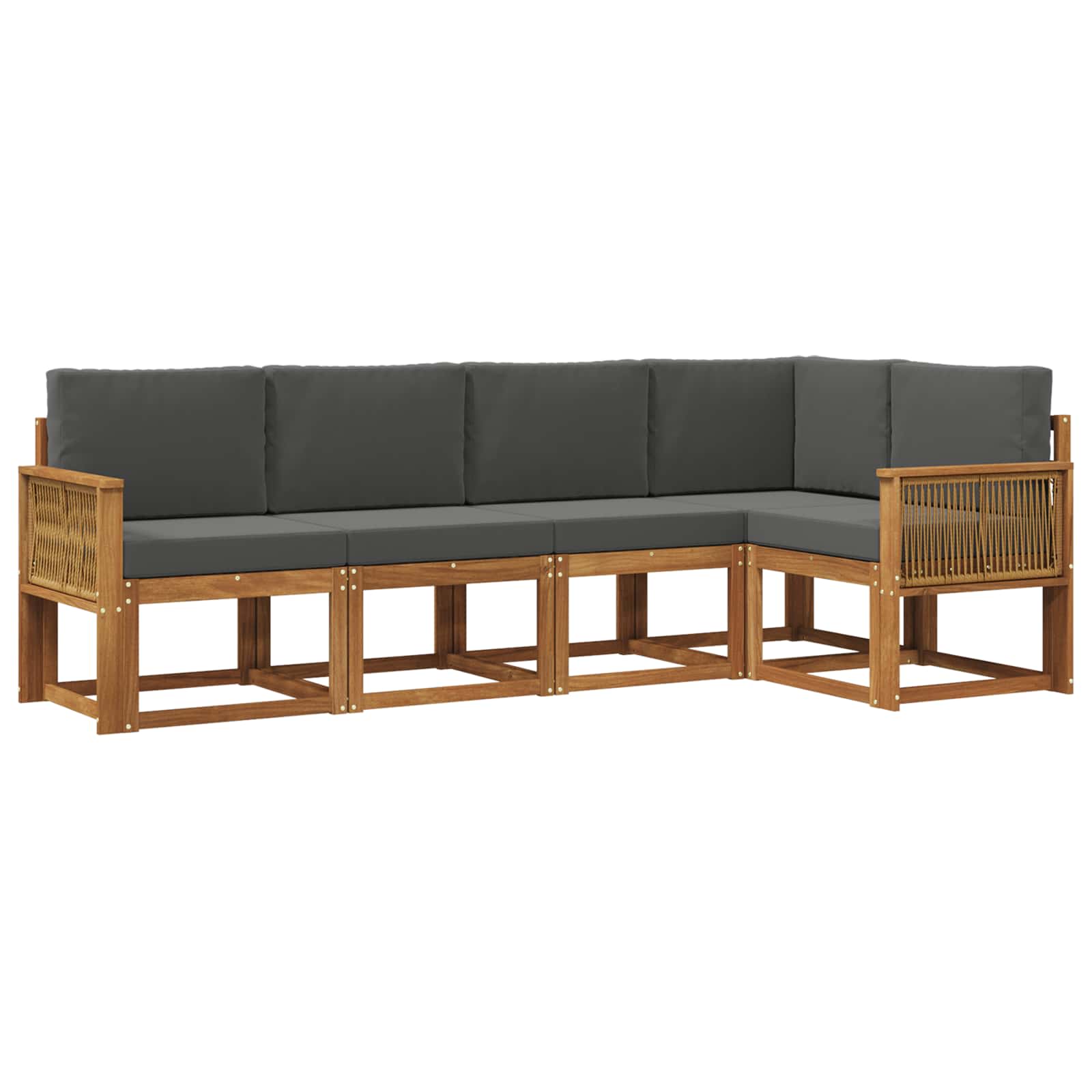 Ensemble de canapés d'extérieur 5 pcs Naturel et Anthracite - XIOS