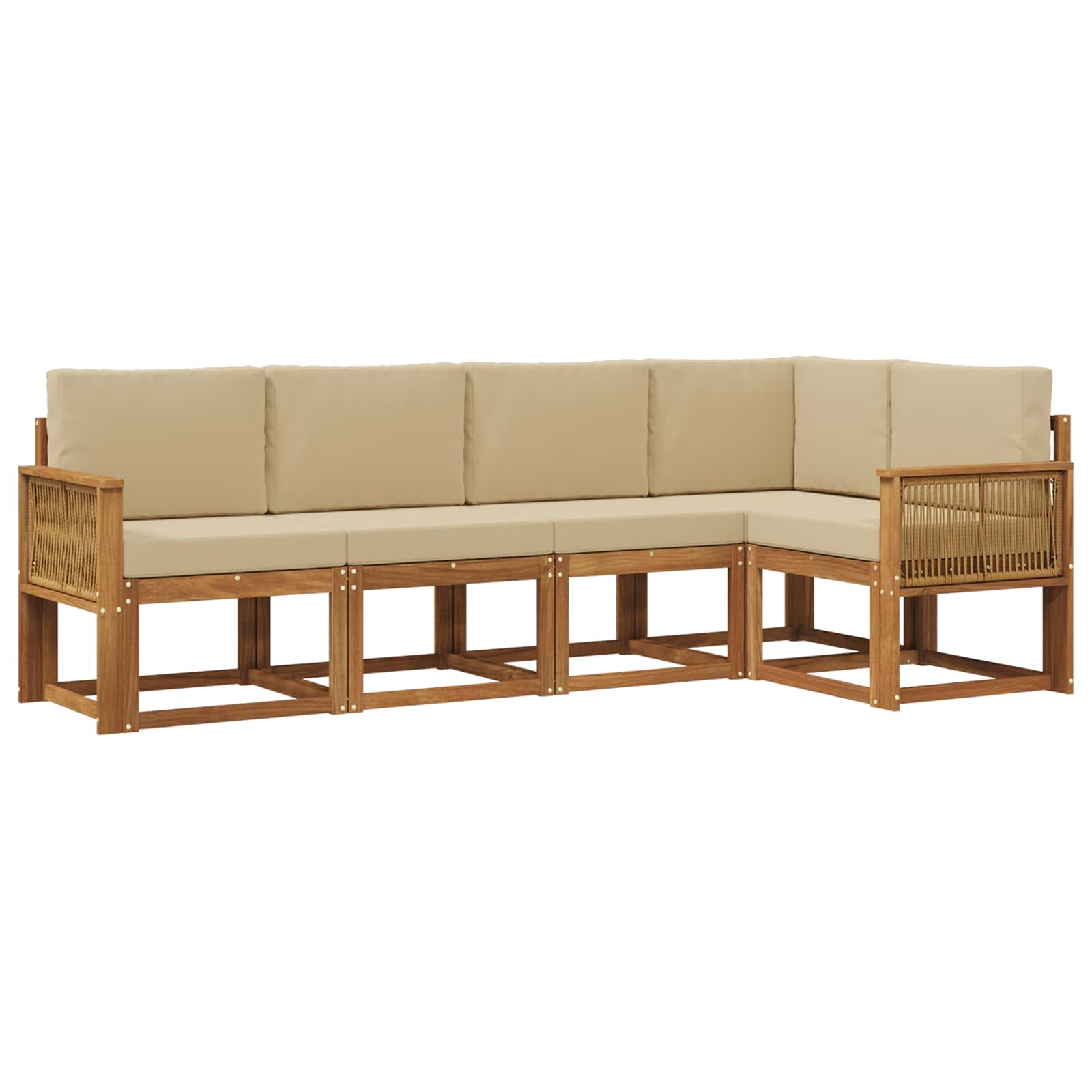 Ensemble de canapés d'extérieur 5 pcs Naturel et Beige - XIOS