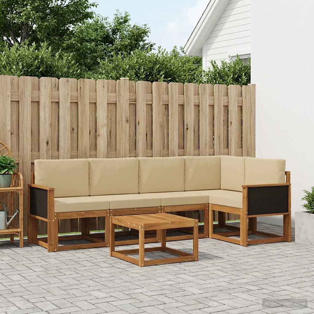 Ensemble de canapés d'extérieur 6 pcs Naturel et Beige - XIOS