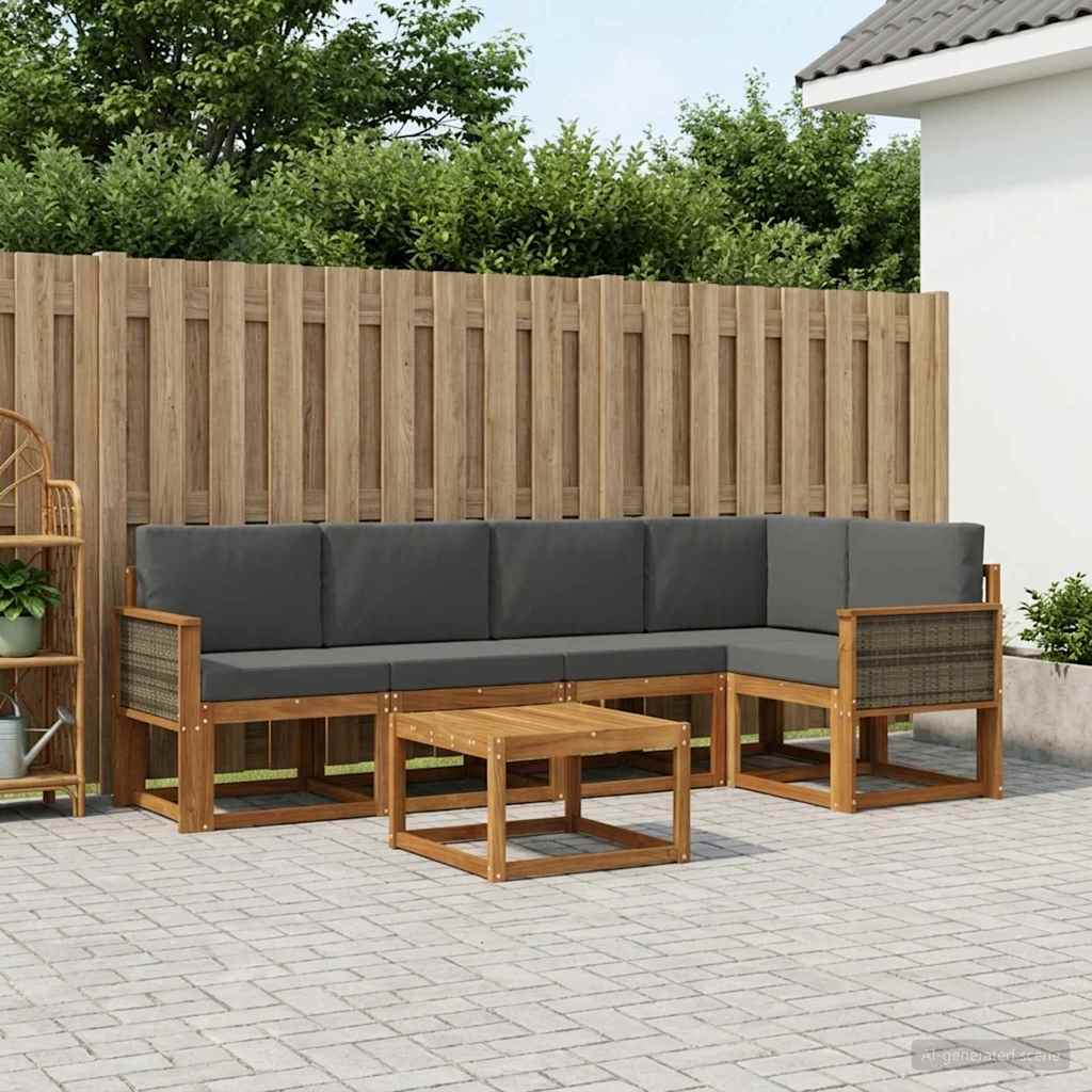 Ensemble de canapés d'extérieur 6 pcs Naturel et Anthracite - XIOS