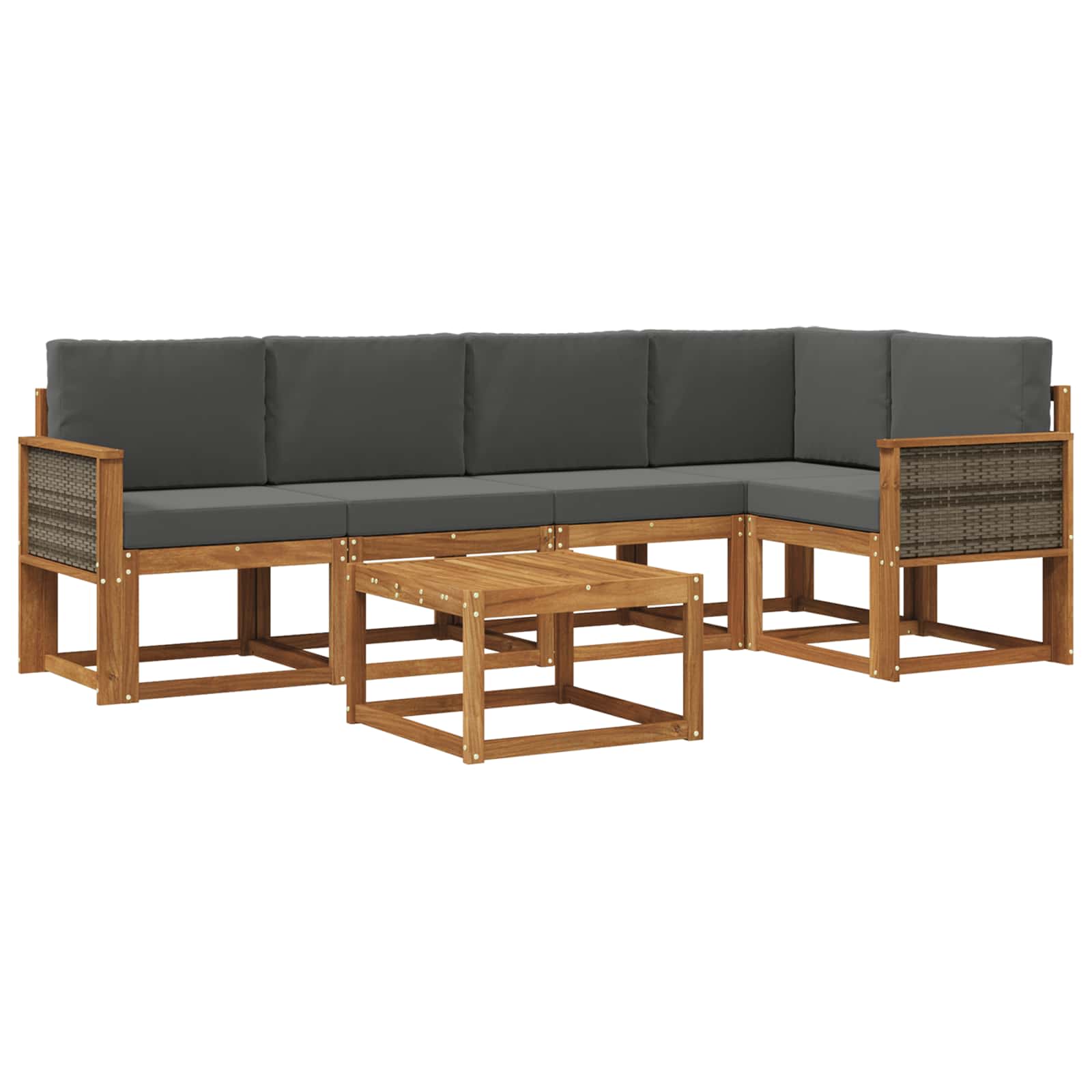 Ensemble de canapés d'extérieur 6 pcs Naturel et Anthracite - XIOS