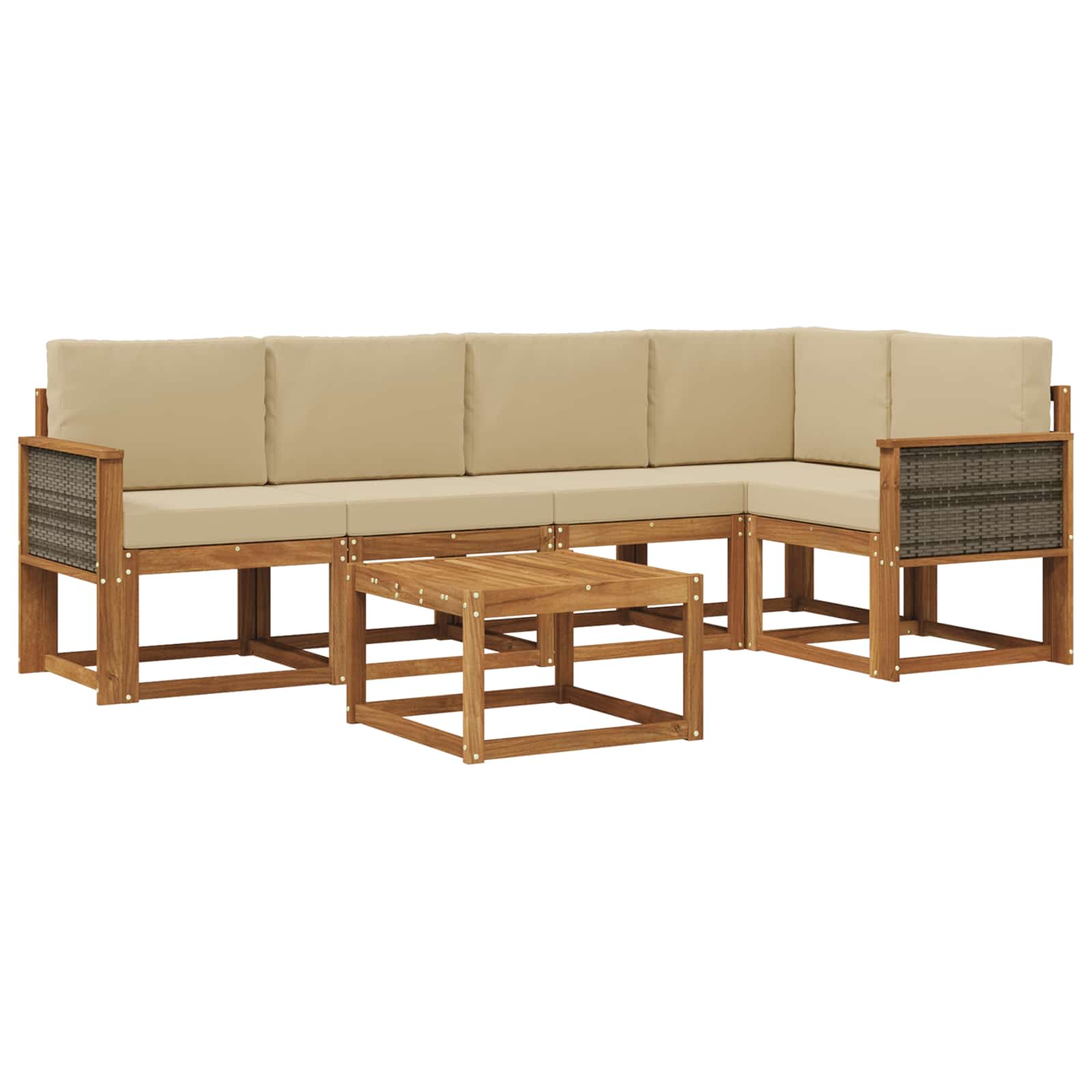 Ensemble de canapés d'extérieur 6 pcs Naturel et Beige - XIOS