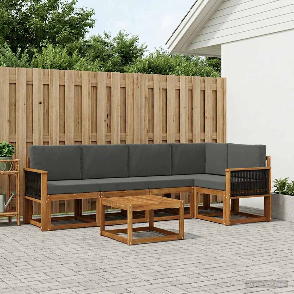 Ensemble de canapés d'extérieur 6 pcs Naturel et Anthracite - XIOS