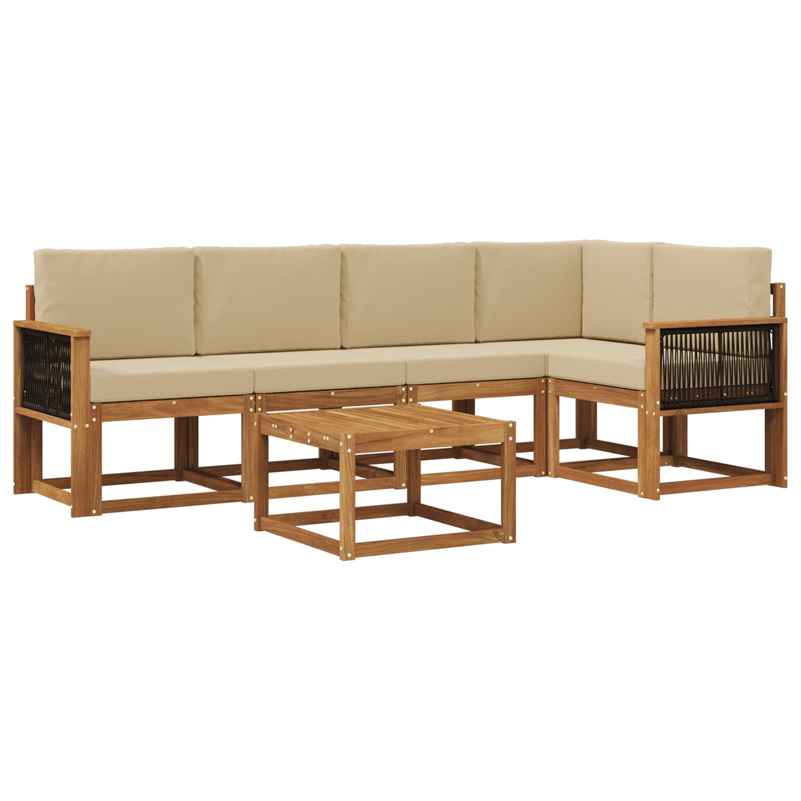 Ensemble de canapés d'extérieur 6 pcs Naturel et Beige - XIOS