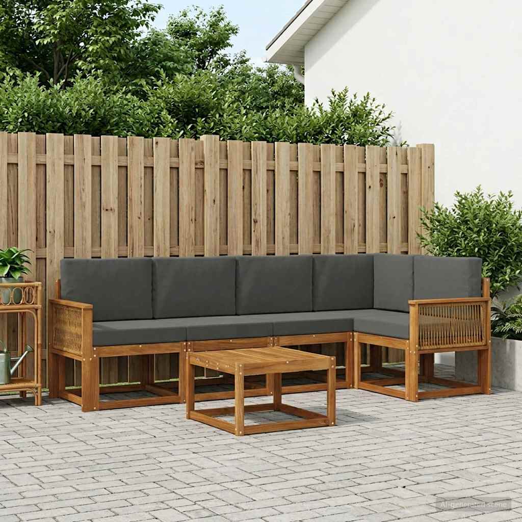 Ensemble de canapés d'extérieur 6 pcs Naturel et Anthracite - XIOS