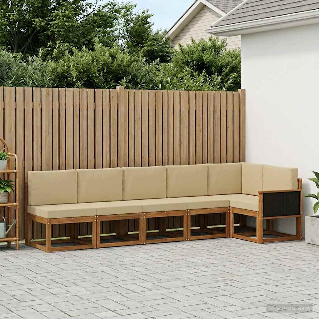 Ensemble de canapés d'extérieur 6 pcs Naturel et Beige - XIOS