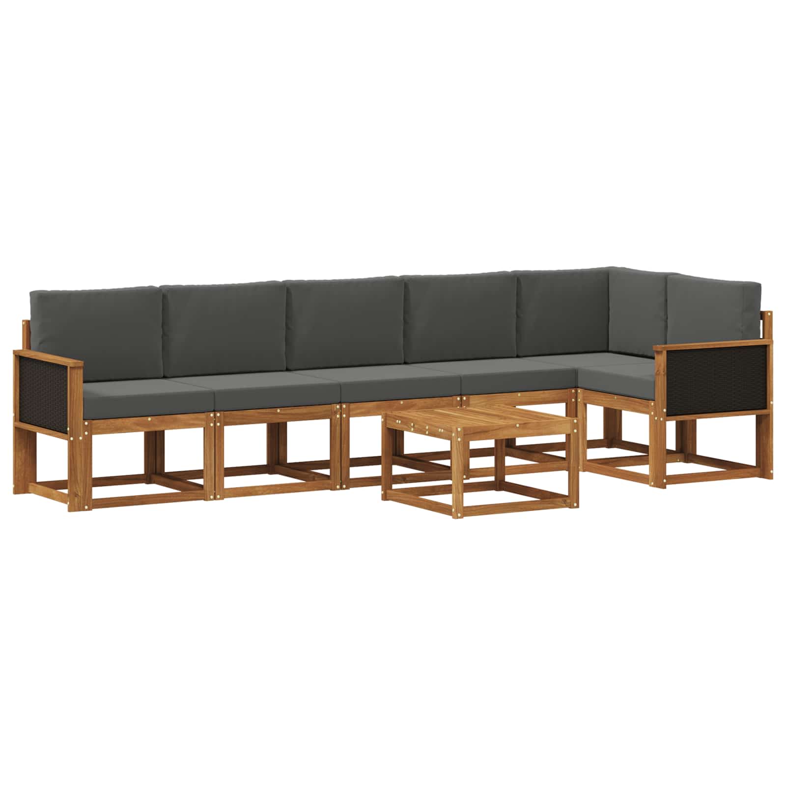 Ensemble de canapés d'extérieur 7 pcs Naturel et Anthracite - XIOS