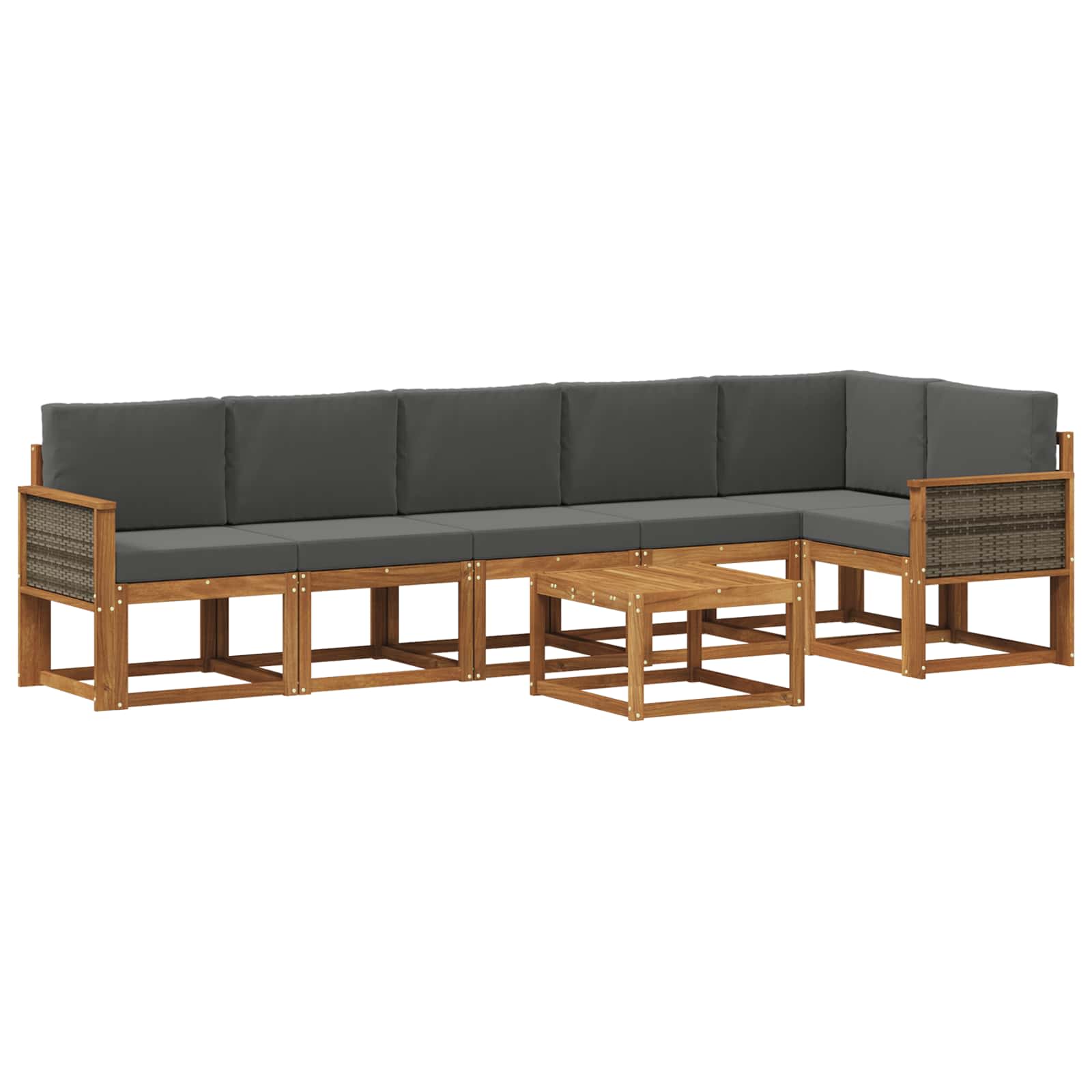 Ensemble de canapés d'extérieur 7 pcs Naturel et Anthracite - XIOS