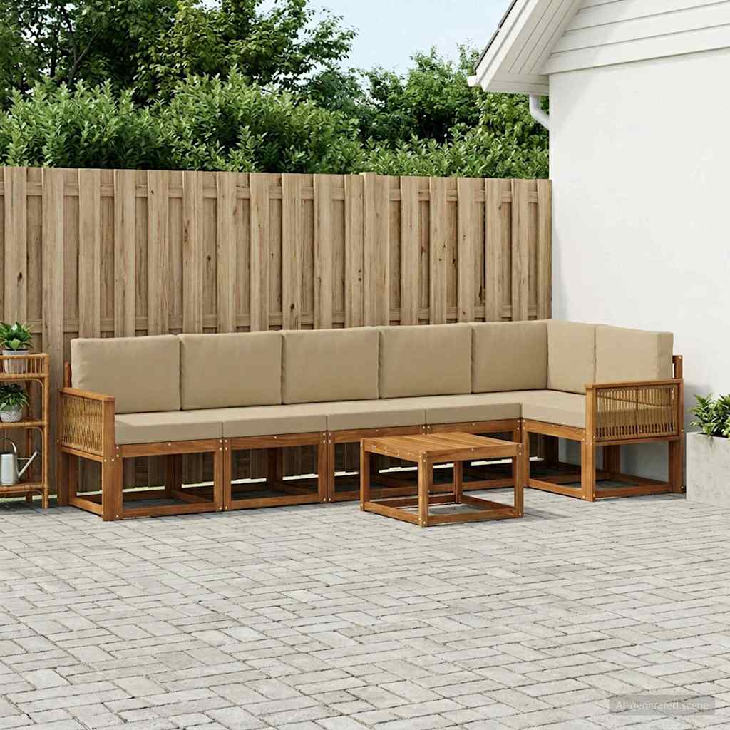 Ensemble de canapés d'extérieur 7 pcs Naturel et Beige - XIOS