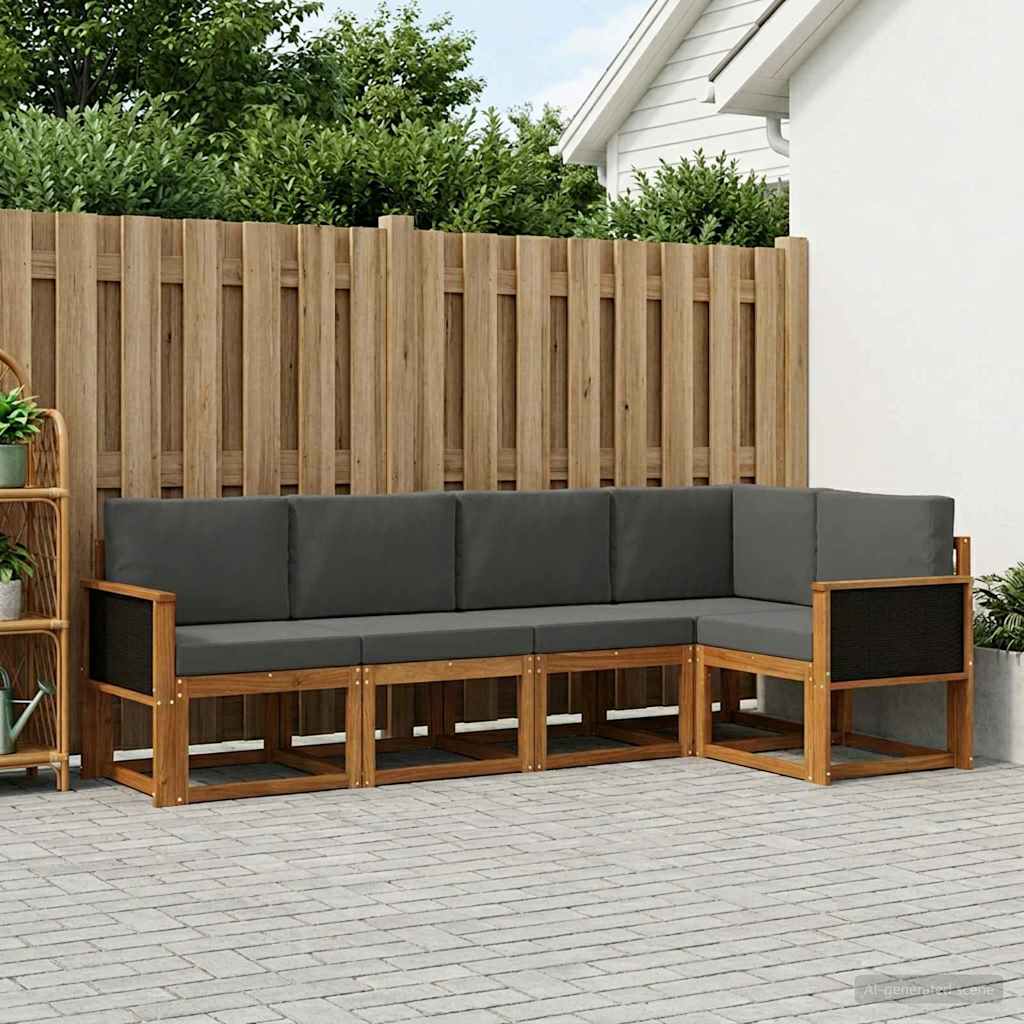 Ensemble de canapés d'extérieur 7 pcs Naturel et Anthracite - XIOS
