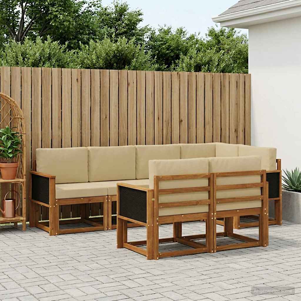 Ensemble de canapés d'extérieur 7 pcs Naturel et Beige - XIOS