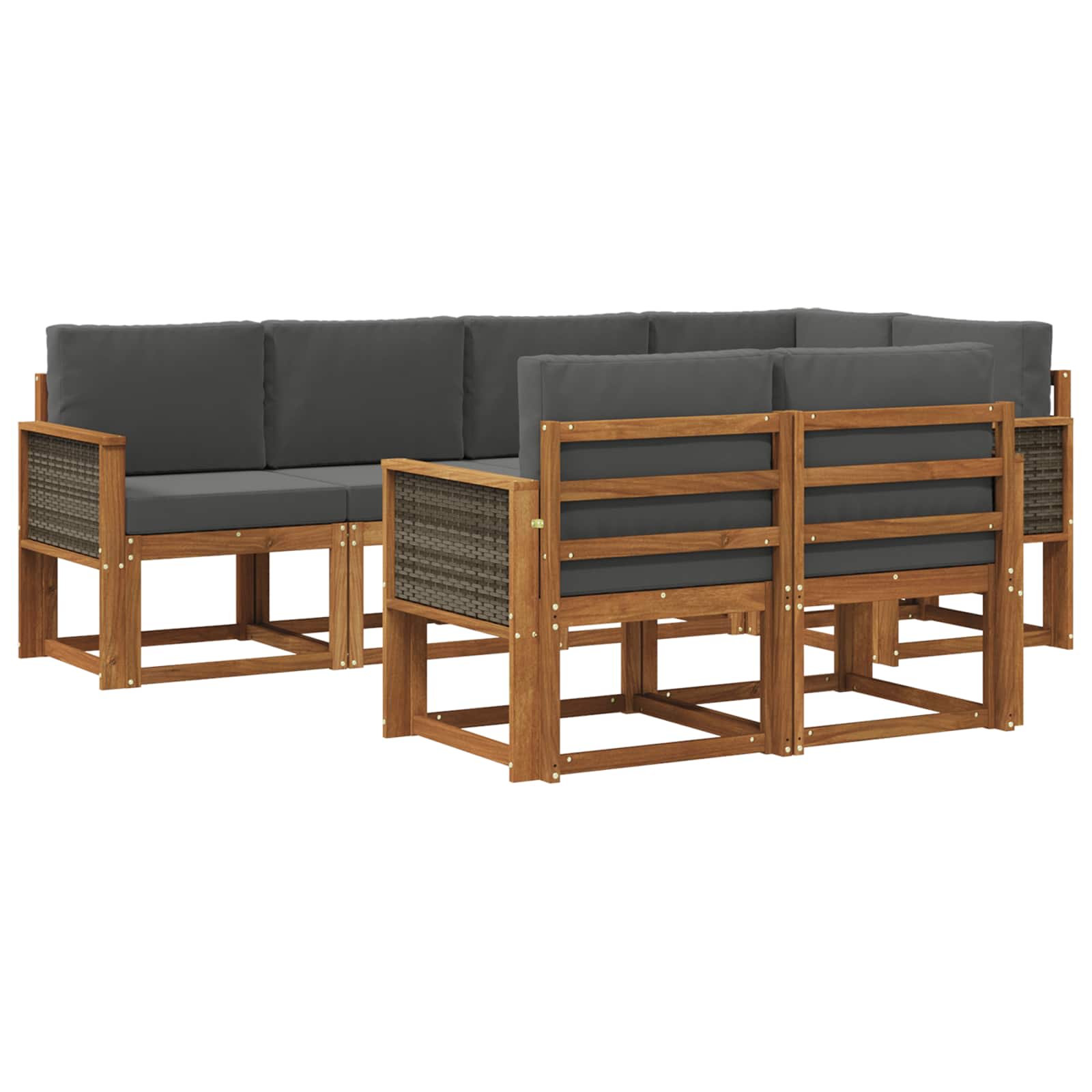 Ensemble de canapés d'extérieur 7 pcs Naturel et Anthracite - XIOS