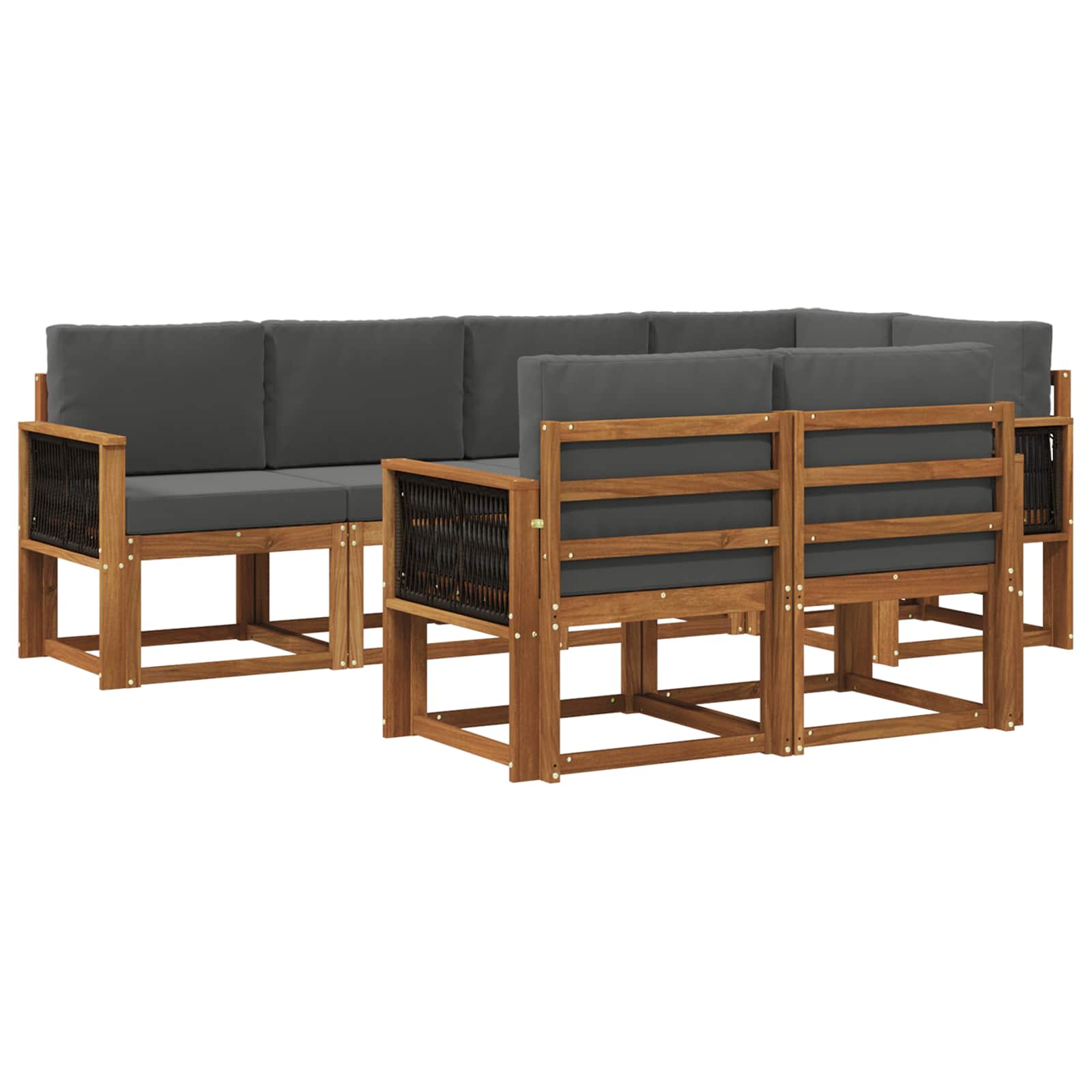Ensemble de canapés d'extérieur 7 pcs Naturel et Anthracite - XIOS