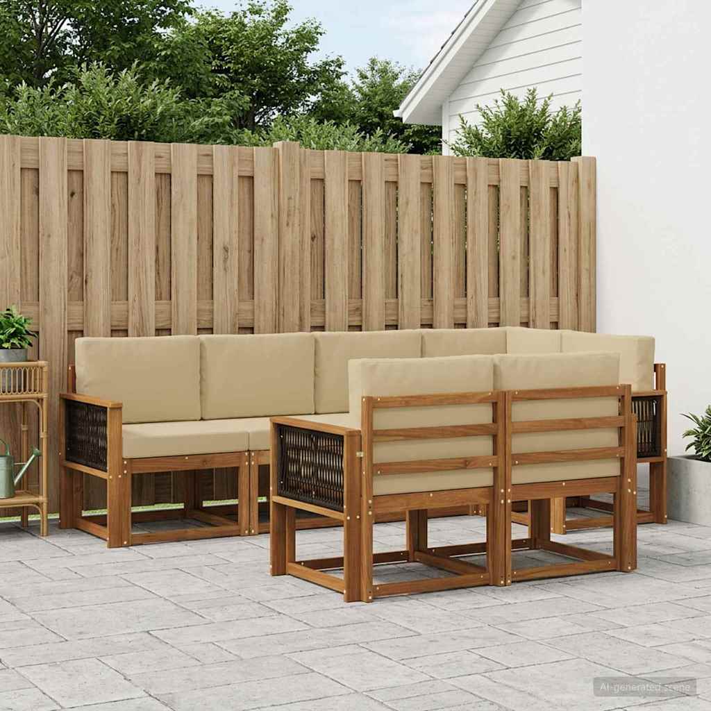 Ensemble de canapés d'extérieur 7 pcs Naturel et Beige - XIOS
