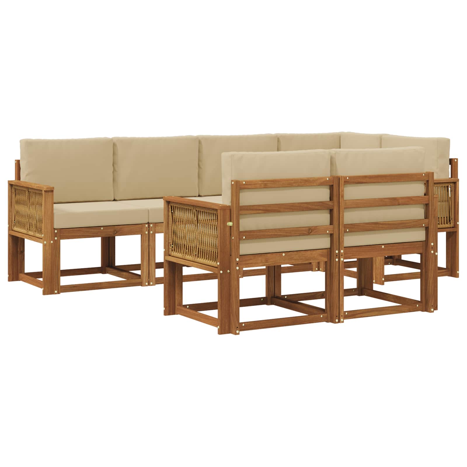 Ensemble de canapés d'extérieur 7 pcs Naturel et Beige - XIOS
