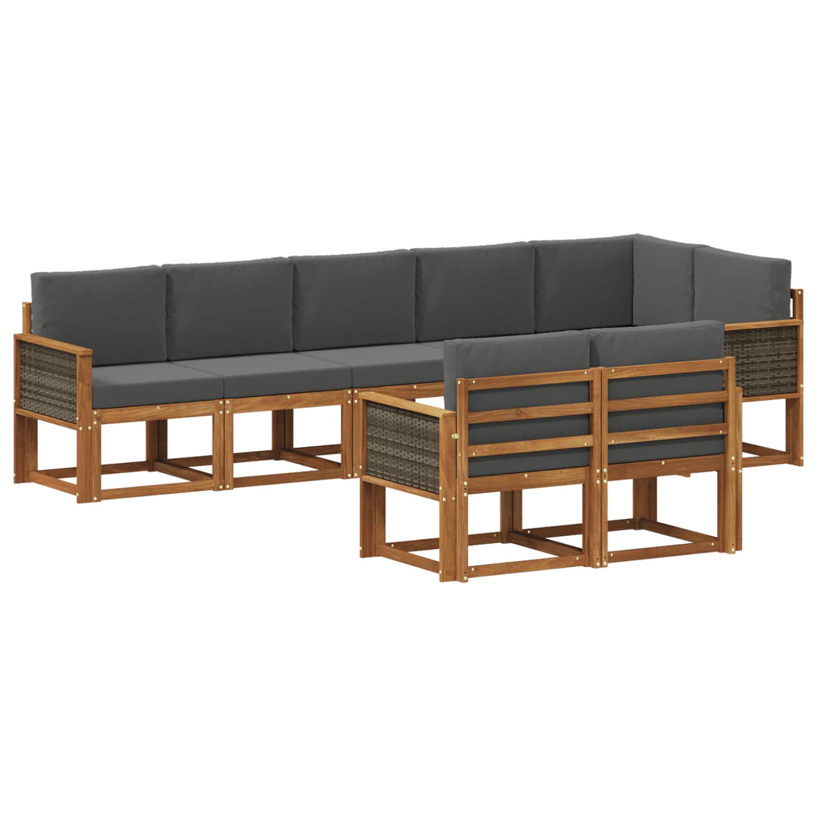 Ensemble de canapés d'extérieur 8 pcs Naturel et Anthracite - XIOS